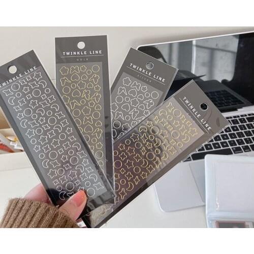 SKYSONIC Transparent Bronzing Star Butterfly Stickers DIY Journal Bullet Plan Deco Sticker Idol Cards Decorative Supplies