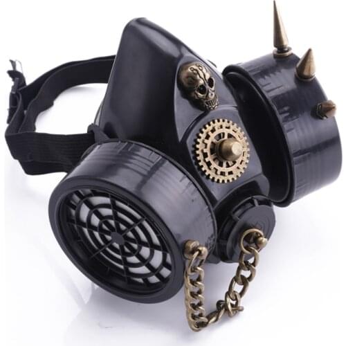 Steampunk Retro Rivets Masks Respirator Gothic Cosplay Props Halloween Skull Gears Steampunk Mask Masquerade Party