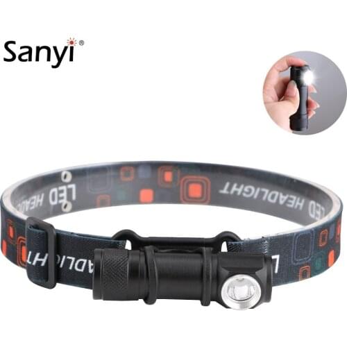 Sanyi LED Headlamp Flashlight USB Charging Interface Cycling Headlight 3-Mode Dimming Lighting Head Torch Camping Fishing Lamp