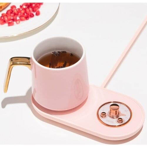 USB Cup Warmer Smart Thermostatic Cup Coaster With Timing Function 5 Gear Adjustable 55℃ Milk Coffee Tea Mug Heater Warmer