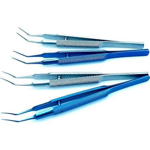 Titanium Capsulorhexis Forceps Ophthalmic tweezer Curved 108mm ophthalmic Eye instrument