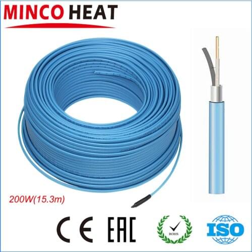 MINCO HEAT New Quality Product 220V 13W/m Single Conductor Room Floor Warming Underfloor Heating Cable 200W