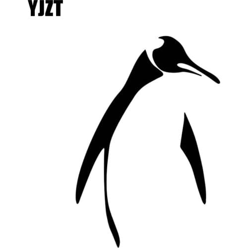 YJZT 10.3CM*15.2CM Penguin Simple Decoration Car Sticker Car Trunk Vinyl Decal Black/Silver C4-2365