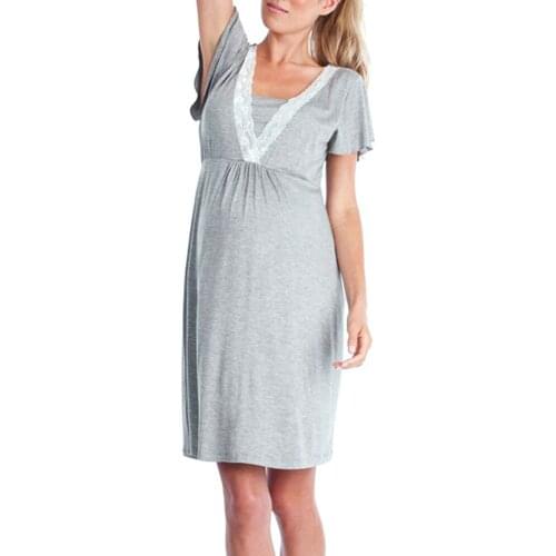 Womens Mother Lace Pregnants Casual Nursing Baby For Maternity Pajamas Dress robe grossesse photographie grossesse femme encein