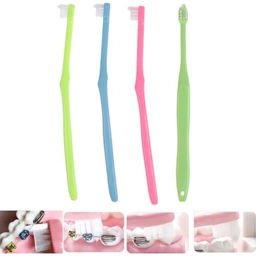 1PCS Orthodontic Toothbrush Interdental Tooth Brush Small Head Soft Hair Correction Teeth Braces Dental Floss Oral Tooth Care