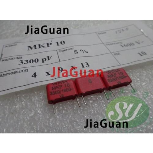 10PCS RED WIMA MKP10 0.0033uF/1600V p10mm original new MKP-10 332/1600V audio 3.3nf film 332 PCM10 hot sale