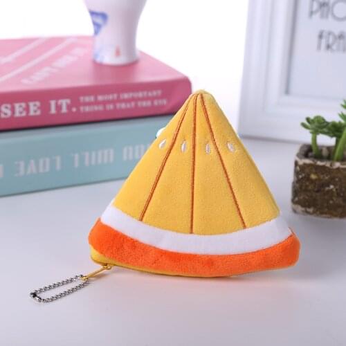 100PCS / LOT Girls Cartoon Fruit Fluffy Zero Purse Key Bag Kawaii Coin Purse Portable Women Coin Storage Bag