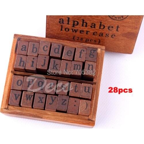 28 pcs/set NEW schoolbook stamps set Wooden box Decorative Rubber stamp DIY zakka ofiice school supplies (ss-6921)
