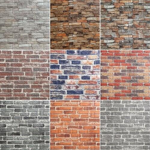 3D Brick Stone Vinyl Stickers Self-adhesive Wallpaper DIY Wall Decor Living Bed Room Decoration Kitchen Waterproof Wall Sticker