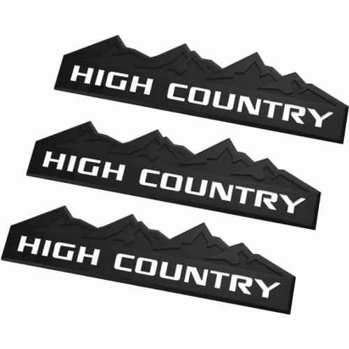 3x 3D Metal Black High Country Car Trunk Fender Emblems Badge Decal Sticker