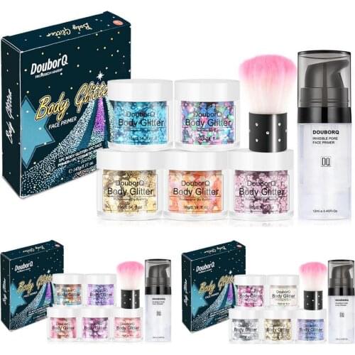 5boxes Makeup Primer Sequins Body Sequins Gel Cream Irregular DIY Eye Makeup Set Shiny Skin Face Body Festival Cosmetic Glitter