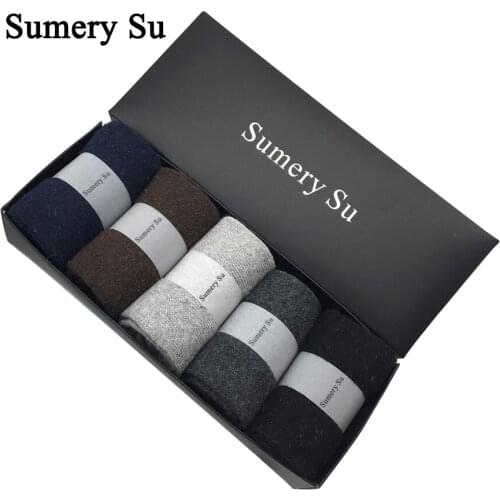 5 Pairs/Lot New Wool Men Female Socks Brand Fashion Winter Warm Cashmere Socks Breathable Solid Colors Meias Mens Sweet Gift
