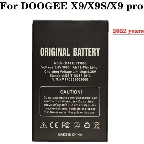 3000mAh For DOOGEE X9 X9S X9 pro BAT16533000 Replacement Battery 5.5inch Mobile Phone Bateria Batterij Batteries