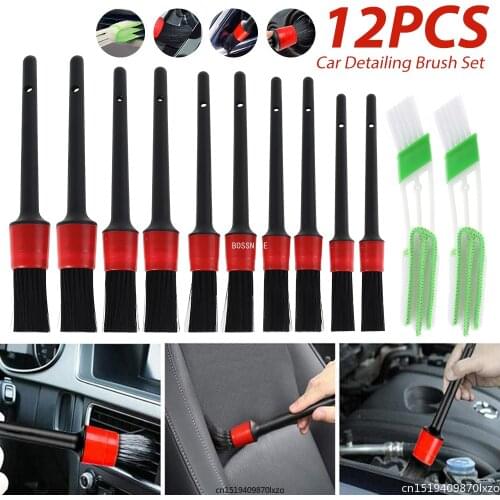 Car Detailing Brush Set Cleaning Kit Wheels Engine Emblems Air Vent Rim Clean Dirt Dust Brush Wash Tools Auto Care Accessories