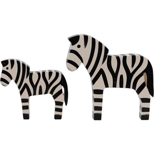 Statues Wooden Animals Zebra Ornaments Sculptures Decoratif Bois Figurines For Interior Room Ornaments Home Decor Craft Kid Gift