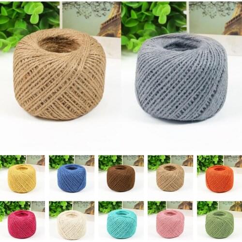 DIY 50M Burlap Natural Fiber Jute Twine Rope Rustic Wedding Gift Decoration 2mm Jute Twine Thin Twisted Jute String Cord