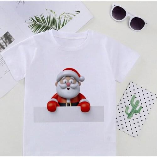 Unisex New Baby Summer Fashion T Shirt Cartoon Printing Christmas Tops Tees Kids Children Casual Clothing T-shirt For Girls Boys