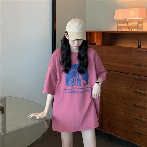 Maxxo Harajuku High Street Womens Short Sleeve T-Shir Medium Length Tee Aesthetic Clothes Goth Urban Y2k Top Grunge Clothes