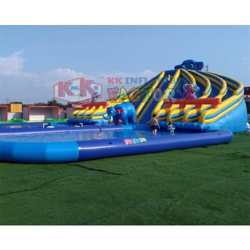 Giant Size PVC Hippo Water Slide Outdoor Cliff Commercial Slip N Slides Inflatable