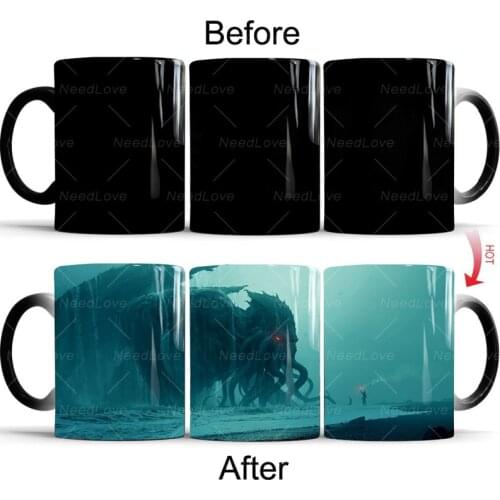 H. P. Lovecraft Cthulhu Mugs Color Changing Mug Ceramic Coffee Tea Cup Christmas Gift