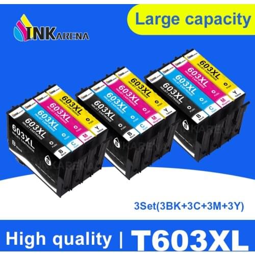 INKARENA 603 XL 5PK Compatible Epson 603XL E603 T603 for XP-2100 XP-3100 WF-2810 XP-3105 XP-4100 XP-4105 WF-2830 XP-2105 Printer
