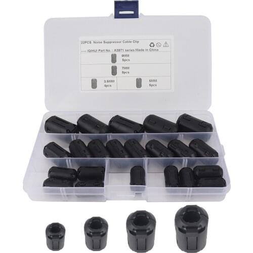22x Clip On Connector Clamp Ring Kit Noise Suppressor Ferrite Core Filters Cable Filters Cable Connector Clamp