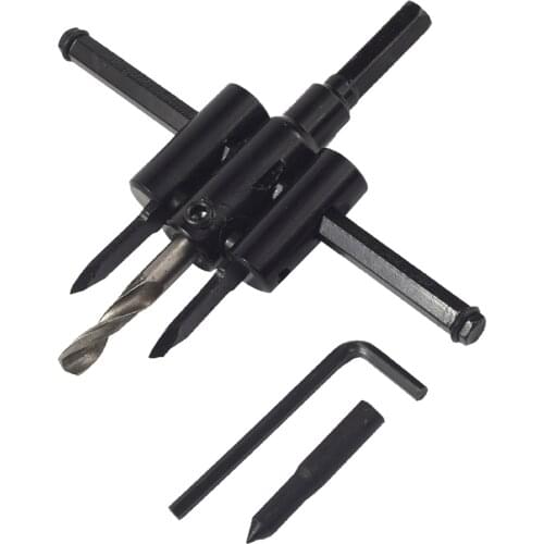 Circle Hole Saw Adjustable Drill Bit 30-120mm Aircraft Type Wood Hole Drill Bits Saw Cutter Cordless Woodworking Tools