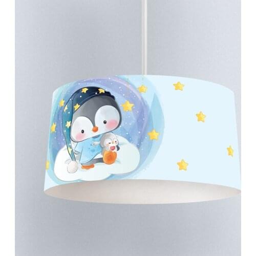 Lamp For Kids Bedrooms Light Chandelier for Living Room Childrens Room Blue Yellow Penguin Hat Stars Model 1359