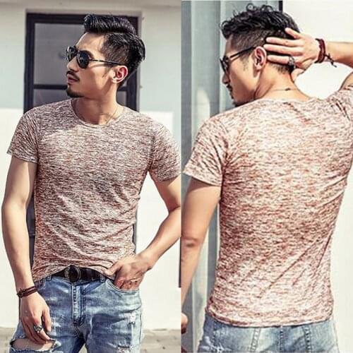 Summer Mens Dirty Style T-shirt Casual Sports Street All-match Tops Fashion Personality Short-sleeved T-shirts