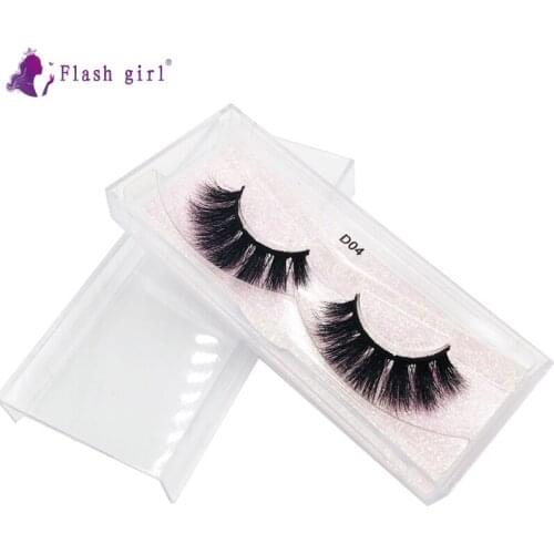 Hot Selling Real Mink Eyelashes 100% Handmade Thick Volume False Eye Lashes Cruelty Free Fake Eyelash Extension Makeup D04