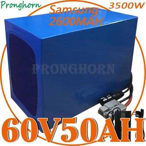 E-Bike Battery 60V 20Ah 25Ah 30Ah 35Ah 40Ah 50Ah Electric Bike Lithium Battery Pack 60V 3500W 3000W 2000W Electric Scooter Motor