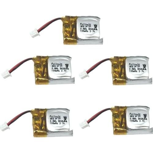 5PCS 3.7V 100mAh Lipo Battery for Cheerson CX-10 CX-10A FQ777-124 Hubsan Q4 Wltoys V272 Mini RC Quadcopter Drone toy Battery