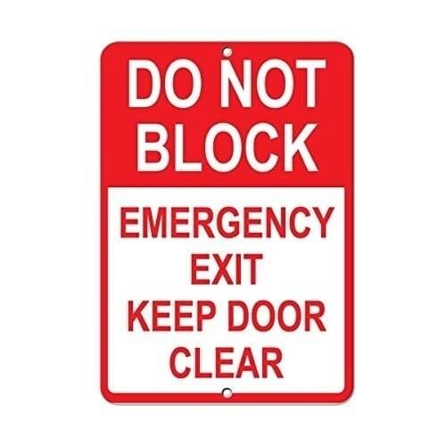 Dont Block Emergency Exit Keep Door Clear Parking Sign Decorative Metal Sign for Road Tin Art Decor Aluminum Tin Sign