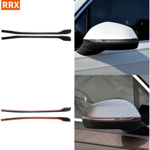 For Audi Q7 SQ7 4M 2016-2019 Carbon Fiber Accessories Exterior Car Styling Rearview Mirror Anti-rub Strips 3D Trim Stickers