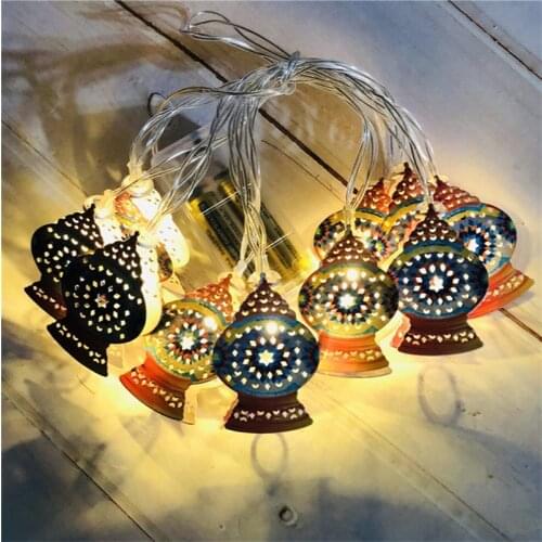 2022 New 10 Led Ramadan Decoration for Home Led String Light Eid Mubarak Lantern Light Happy Eid Party Decor Lamps Decor Lamps