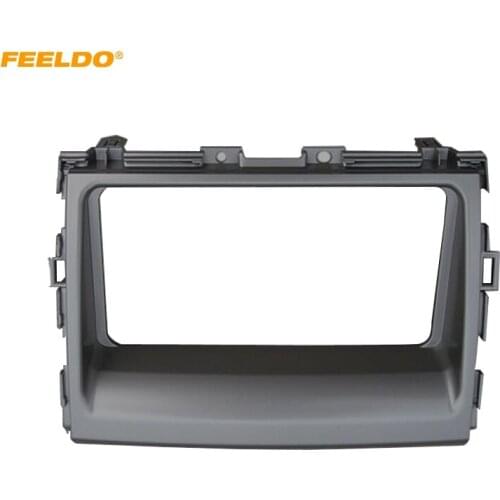 FEELDO Car Refitting 2Din CD/DVD Panel Fascia Frame For Toyota Tundra 2014+ Audio Dash Facia Trim Installation Kit #HQ4884