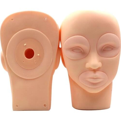 Detachable silicone tattoo products model head model eyelash eyebrow lip training dummy training model crew head