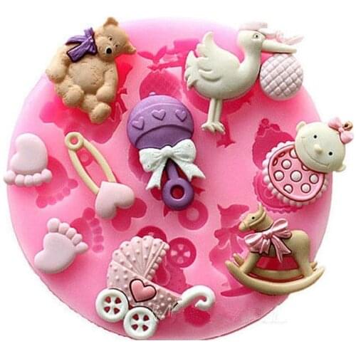 Baby Shower Silicone Mold Fondant Cake Chocolate Decorating Candy Pastry Mould AX-2011