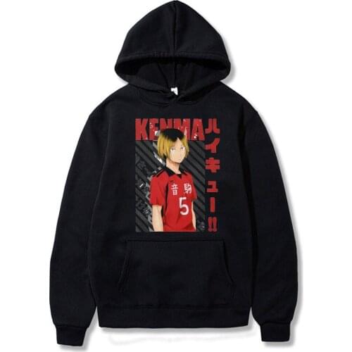 Cartoon Haikyuu Hoodies Men Funny Japanese Anime Streetwear Harajuku Kenma Graphic Sweatshirts Unisex Clothes Men Hoodie