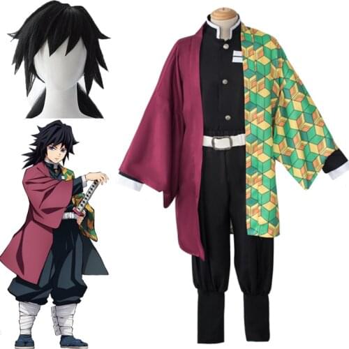 Tomioka Giyuu Cosplay Costume Anime Demon Slayer Kimetsu no Yaiba Giyuu Tomioka Cosplay Full Set Costume And Wig