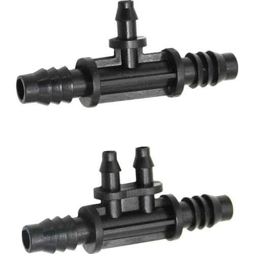 3/8" to 1/4" Garden hose reducing tee 2 way water splitter 8/11 to 4/7 tee barb connector lock nut 8pcs