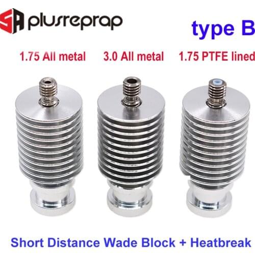 V6 Heat Sink Long or Short Distance J-head Hotend All Metal Remote Bowden Block with Heat Break for 1.75mm 3.0mm Filament 3D
