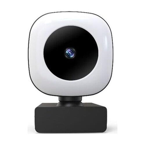 2K Support HD Webcam Auto Focus with Microphone Fill Light Beauty Lamp 90 Wide Angle for PC Laptop Online Study Web Camera