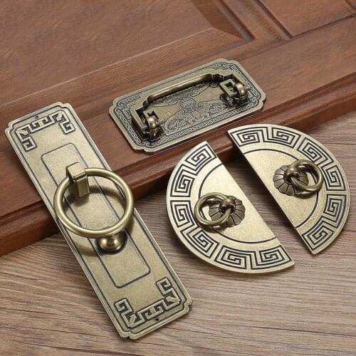 Vintage Antique Bronze Cabinet Handles Chinese Style Furniture Handle Drawer Knobs Wardrobe Door Pulls Furniture Hardware