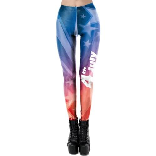 Lady Leggings 4th Of July Slim Trouser Gym Streetwears USA Independence Day Leggings Tight Pants Women Clothing Gym Streetwears