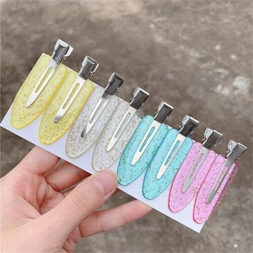 1/4Pcs Traceless Hair Clips Candy Color Seamless Barrettes No Mark Makeup No Crease Hair Pin No Bend Hair Styling Tools