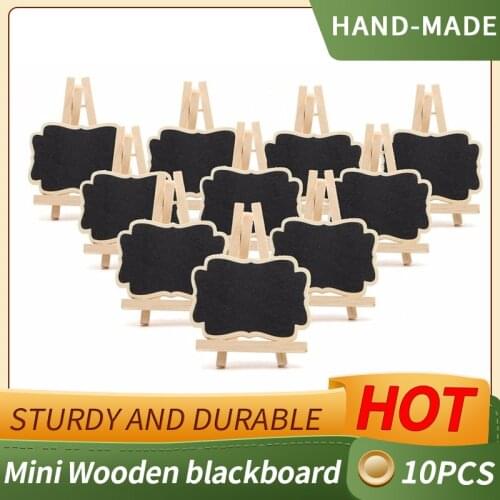 10pcs/set Mini Wooden Blackboard Chalkboard Stand Wedding Party Table Decor Tags New Z07 Drop ship