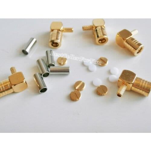 10PCs SMB female jack 90 Degree crimp RG174 RG316 LMR100 right angle Sirius Connector