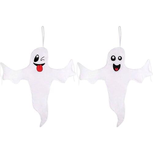 2PCS Halloween Ghost Windsocks Outdoor Hanging Decorations