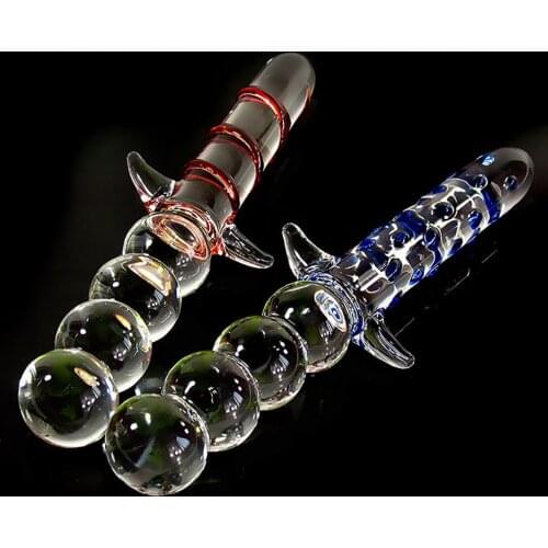 2021 Huge Anal Plug Glass Anal Beads for Women Men Gay Sex Toys Adult Glass Butt Plug Prostate Massage Long Glass Buttplug